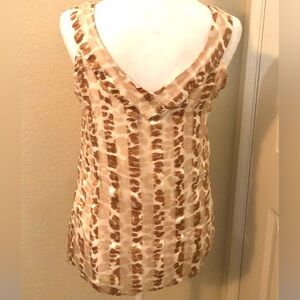 Rory Beca Cream and Brown Silk Camisole